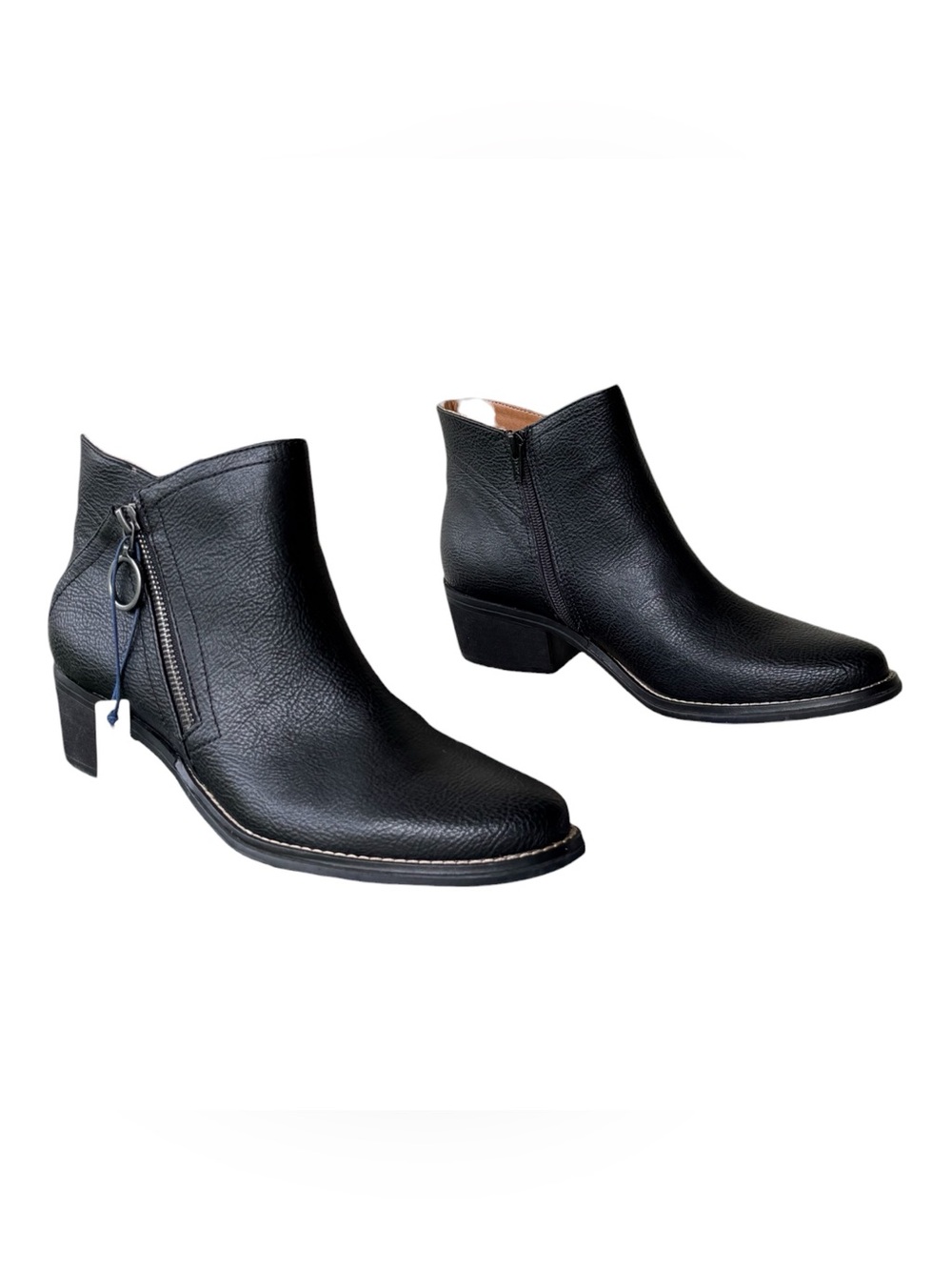 White Mountain Altering Black Leather Ankle Booties - Size 9.5